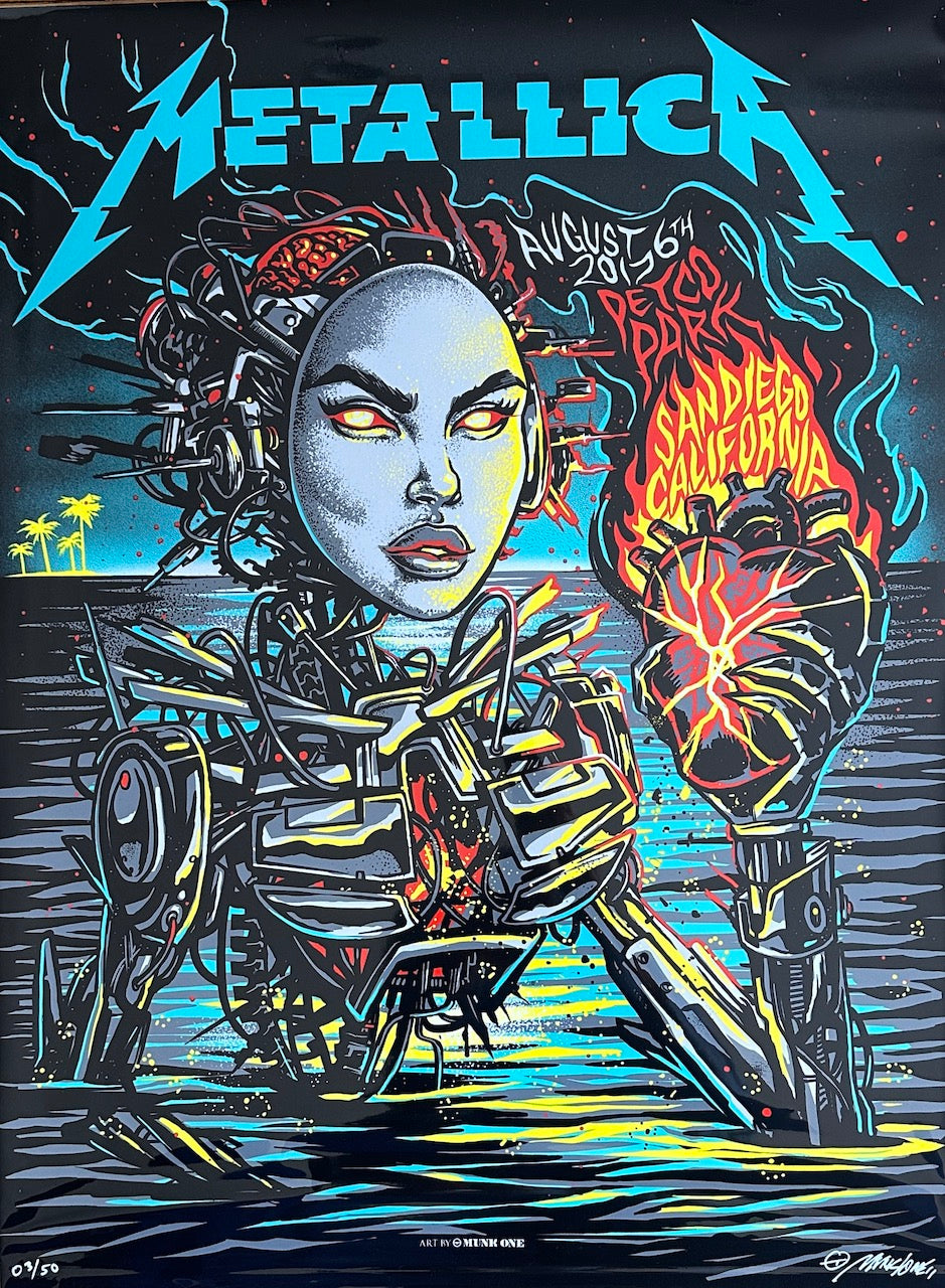 METALLICA-MUNK ONE 8/2017 PETCO PARK, SAN DIEGO CA-GOLD FOIL