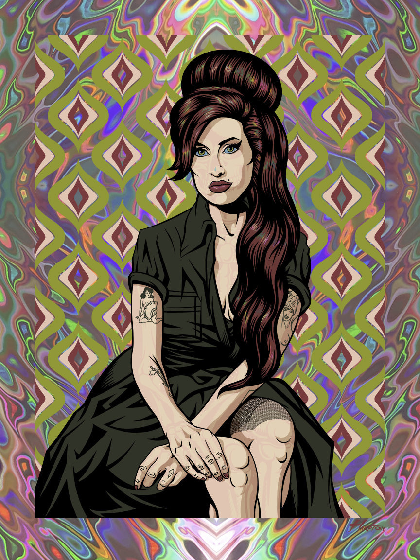 AMY WINEHOUSE-ART PRINT  JUSTIN HAMPTON, 2021