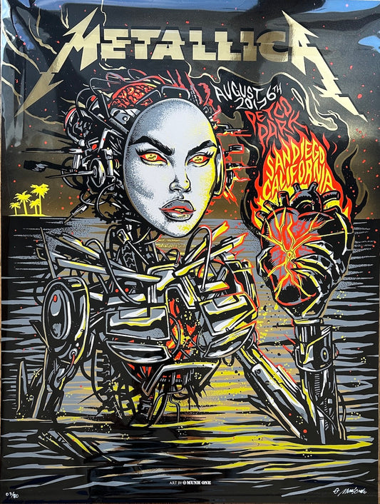METALLICA-MUNK ONE 8/2017 PETCO PARK, SAN DIEGO CA-GOLD FOIL