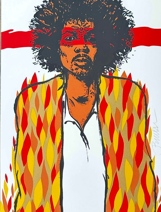 VOODOO Jimi Hendrix poster print Jermaine Rogers variant opal edition 2018