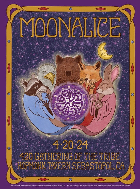 MOONALICE 4-20-2024 "GATHERING OF THE TRIBE" WENDY WRIGHT HOPMONK TAVERN SEBASTOPOL,CA