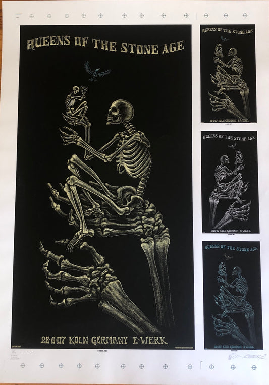 QUEENS OF THE STONE AGE GLOW UNCUT PROOF SHEET KOLN, GERMANY EMEK 2007